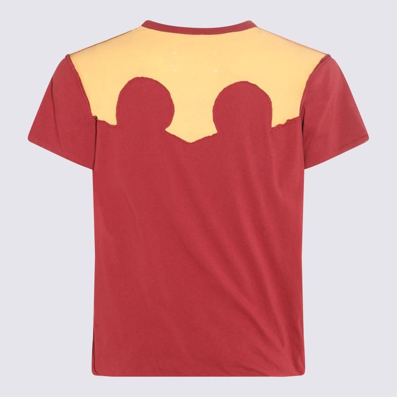 【関税・送料込み】MAISON MARGIELA COTTON DECORTIQUE' T-SHIRT MAISON MARGIELA RED AND YELLOW COTTON DECORTIQUE' T-SHIRT