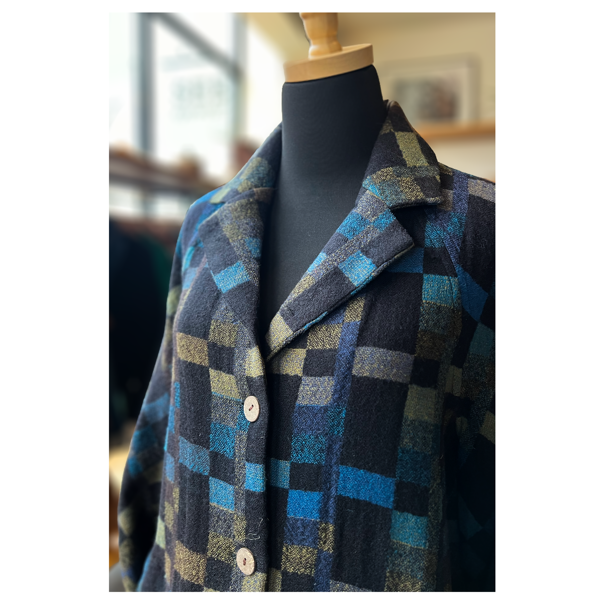 Neeru Kumar Checkerboard Jacket - Blue/Black | Garmentory