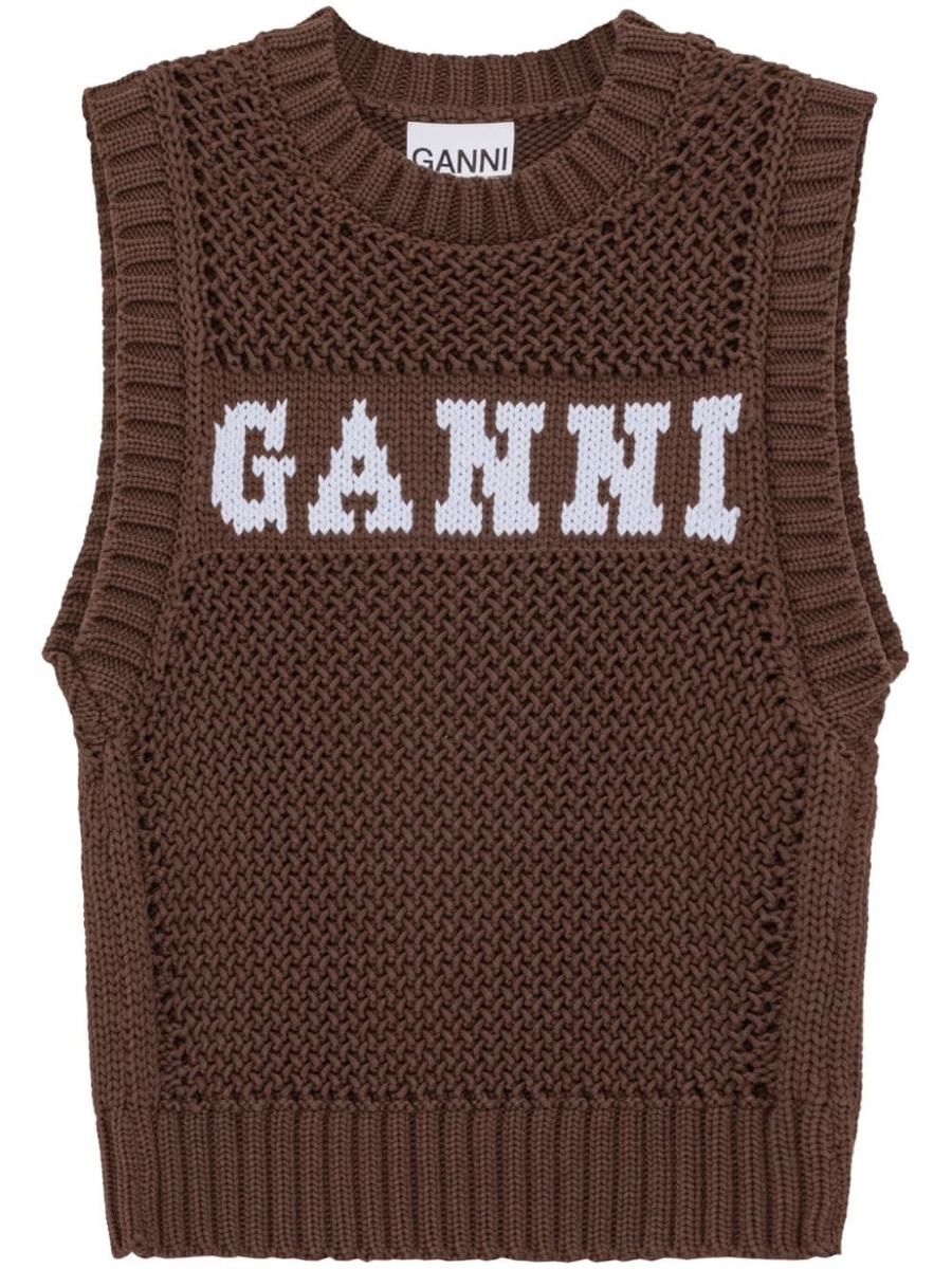 GANNI-Logo-crochet-vest-