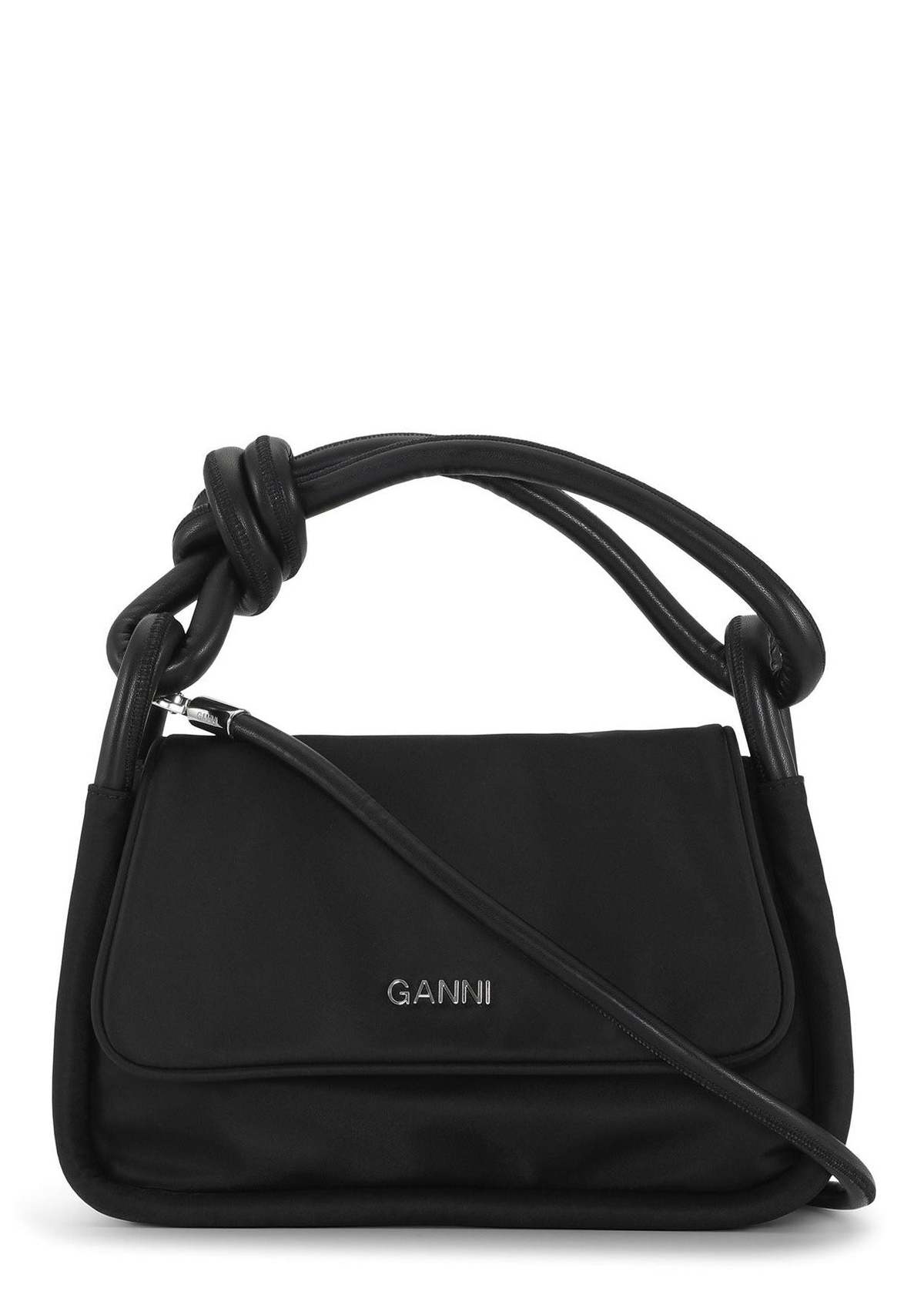Ganni Knot Flap Over Bag - Black | Garmentory