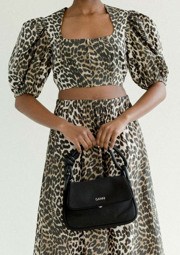 Ganni Knot Flap Over Bag - Black | Garmentory