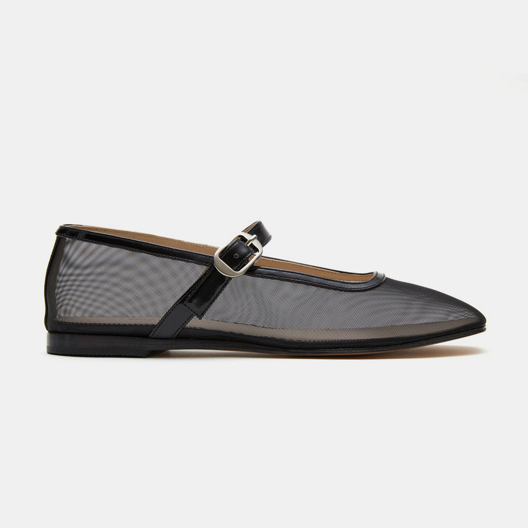 LE MONDE BÉRYL Mary Jane Flats - Mesh Black | Garmentory