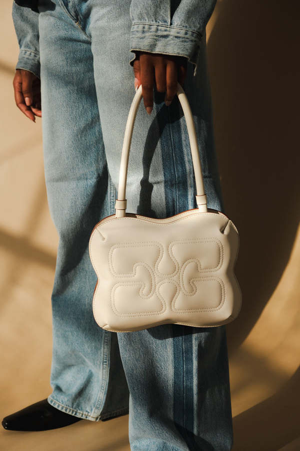 Ganni Butterfly Top Handle - Egret | Garmentory