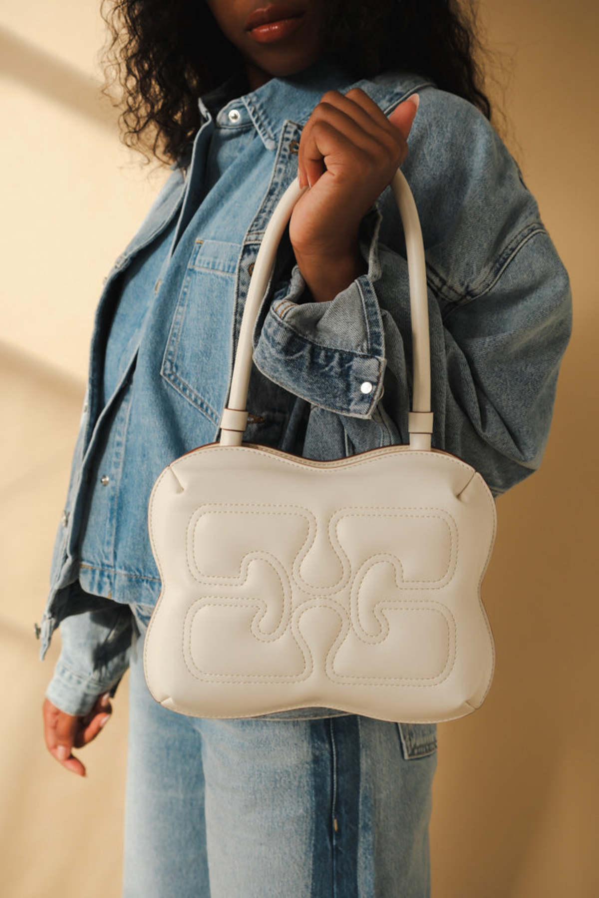 Ganni Butterfly Top Handle - Egret | Garmentory