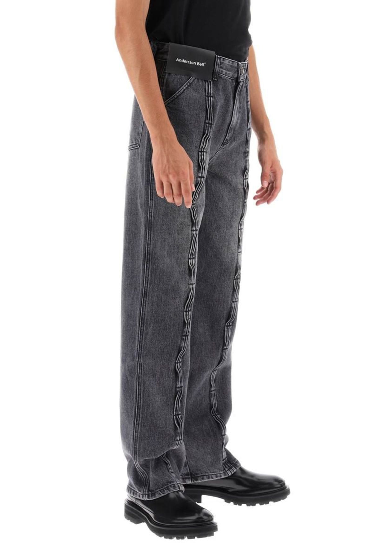 ANDERSSON BELL wave wide leg jeans - Grey | Garmentory