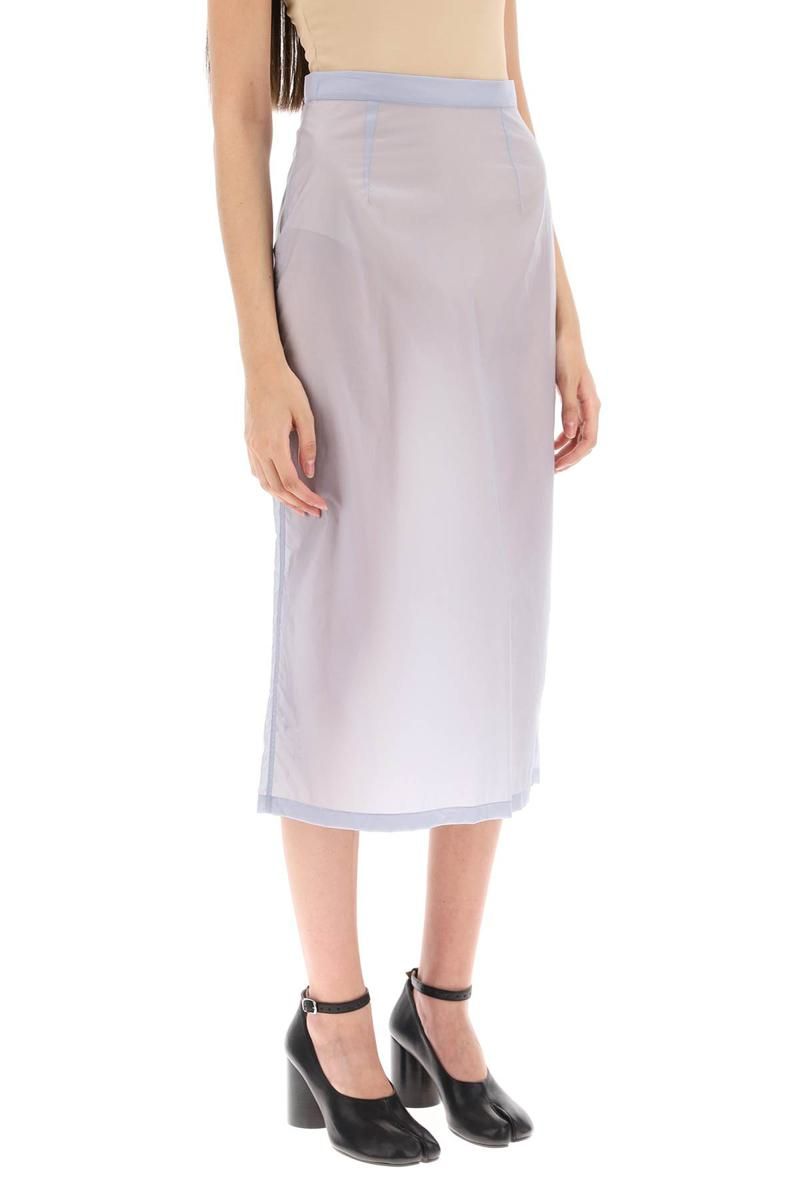 Maison Margiela pencil skirt in semi-sheer nylon - Blue