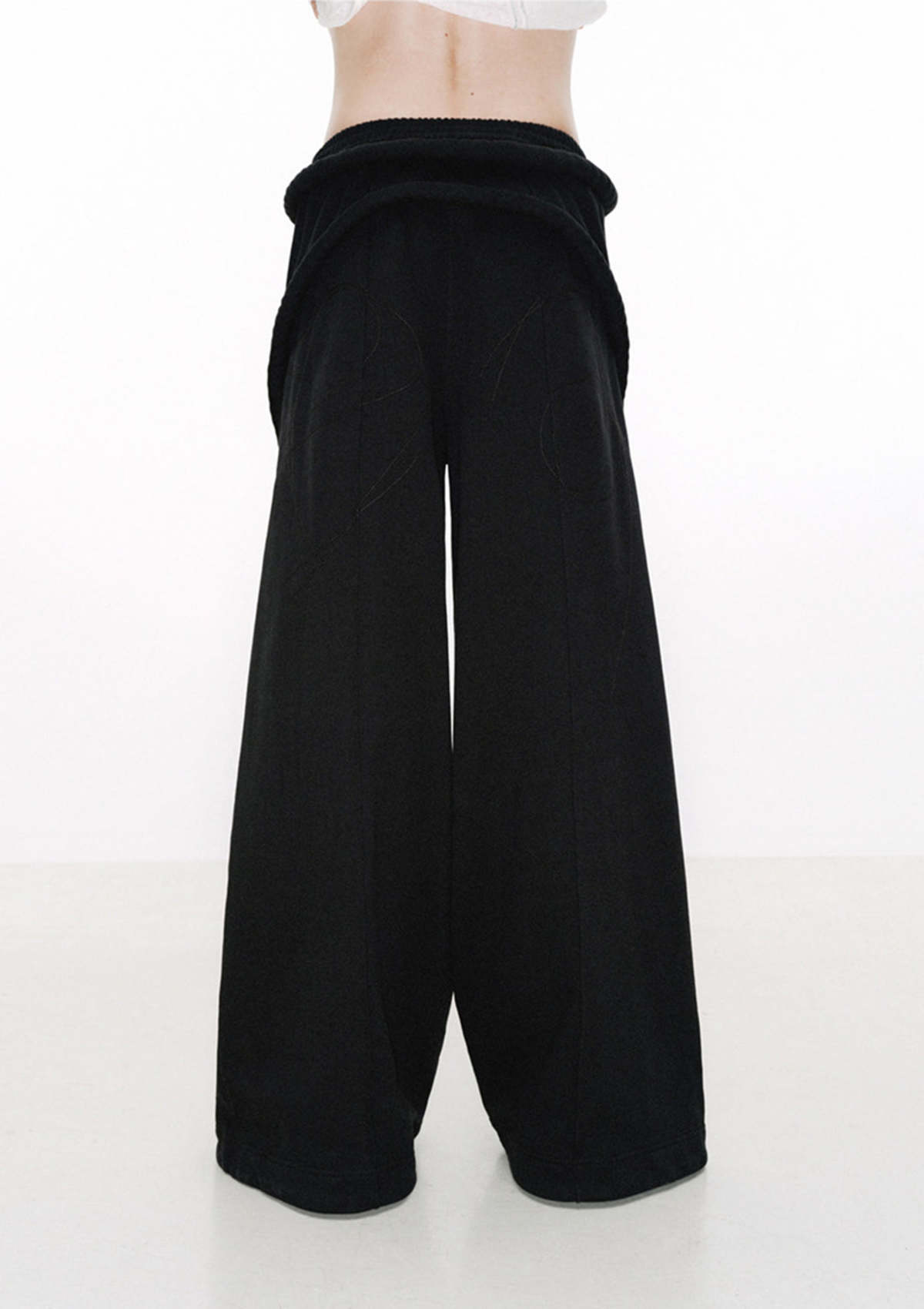 y*様 NUTEMPEROR WIDE PANTS BLACK NUTEMPEROR Shy Project 019 Embroidery Wide Pants - Black