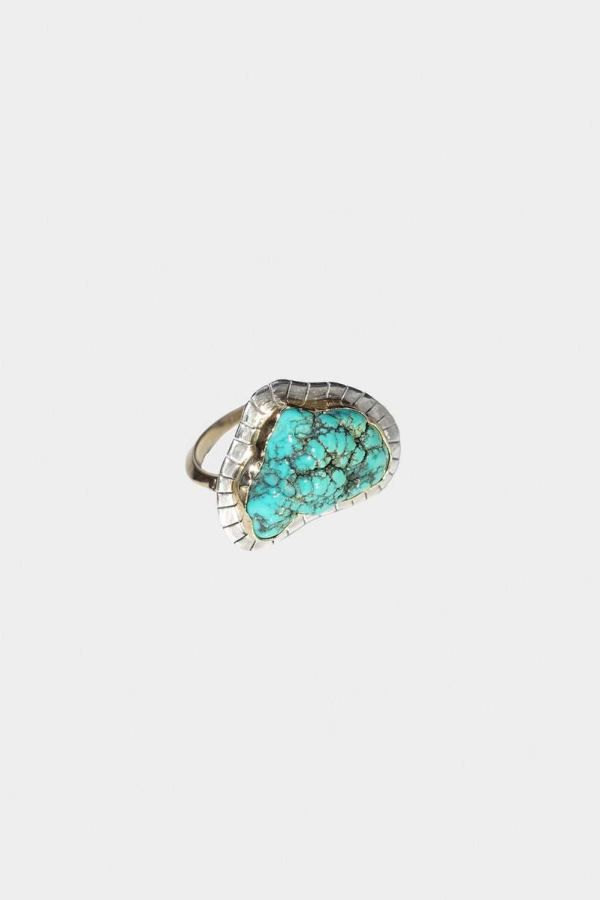 Young in the Mountains Pepita Nugget Turquoise Ring