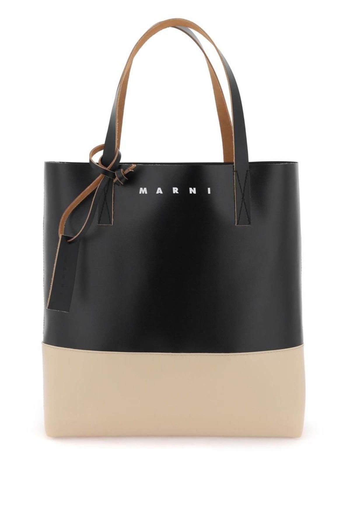 Marni two-tone leather tote bag - Multi | Garmentory