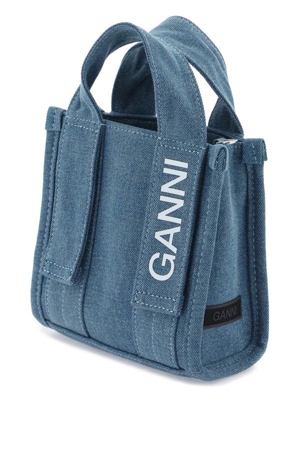 Ganni denim tech mini tote bag - Blue | Garmentory