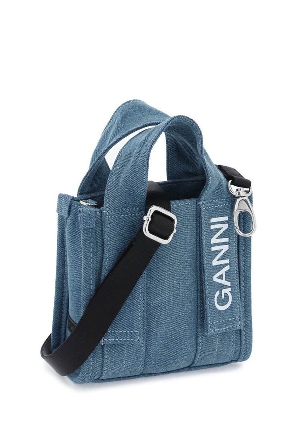 Ganni denim tech mini tote bag - Blue | Garmentory