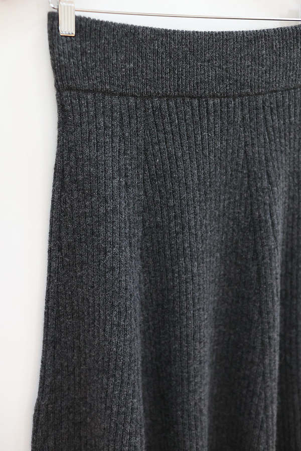 Ichi Antiquites Rib Wholegarment Wool Knit Flare Skirt Ichi Antiquites Rib Wholegarment Wool Knit Flare Skirt