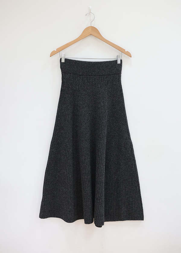 Ichi Antiquites Rib Wholegarment Wool Knit Flare Skirt Ichi Antiquites Rib Wholegarment Wool Knit Flare Skirt