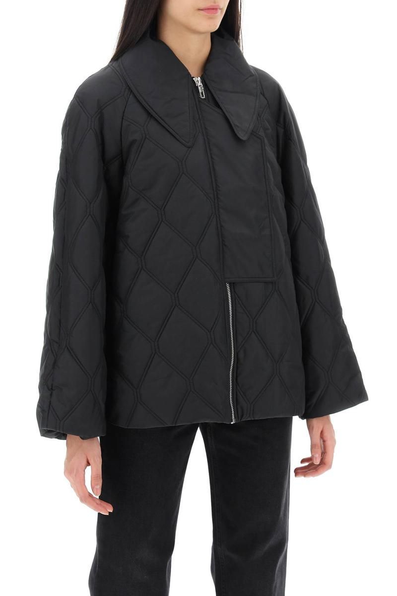 Ganni quilted oversized jacket - Black | Garmentory