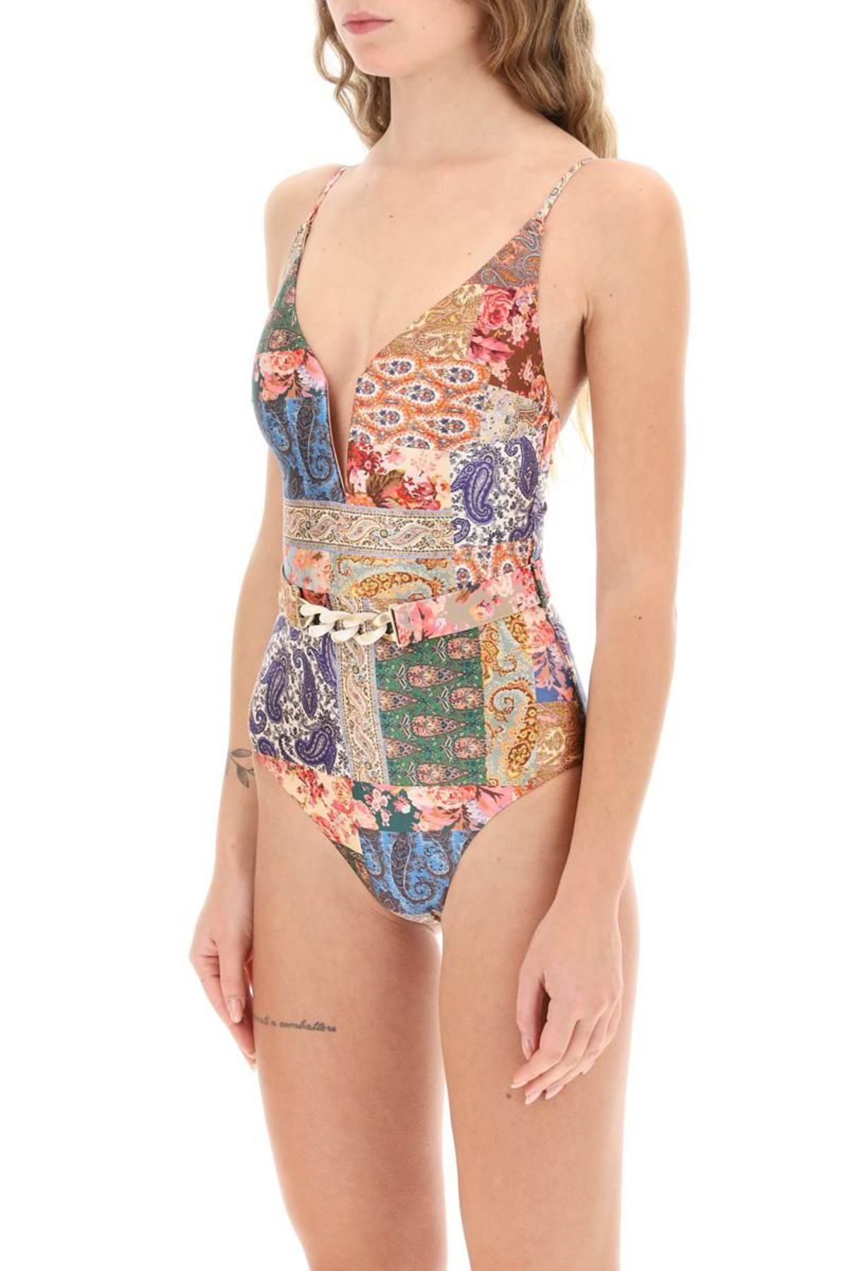 ワンピース水着 ZIMMERMANN Woman Swimsuit Multicolor 3066WS241B MWF Zimmermann devi plunge one-piece swimsuit - Multi | Garmentory