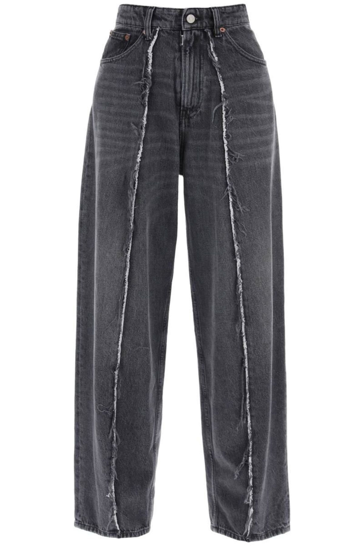 【送料&関税込】Maison Margiela Distressed High-waist Jeans Maison Margiela High-waist wide leg distressed denim jeans