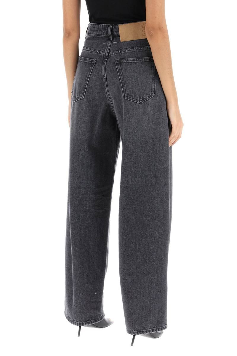 MM6 Maison Margiela distressed jeans with wide leg - Grey