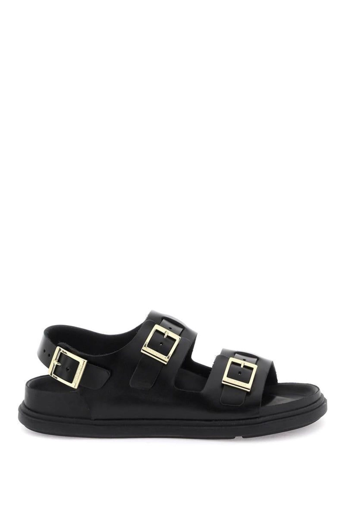 Birkenstock Cannes Leather Black Gold Buckle Sandals Men\'s Size 7 (40) BIRKENSTOCK Cannes Leather Ankle Strap Sandals size 8/8.5 main image 4
