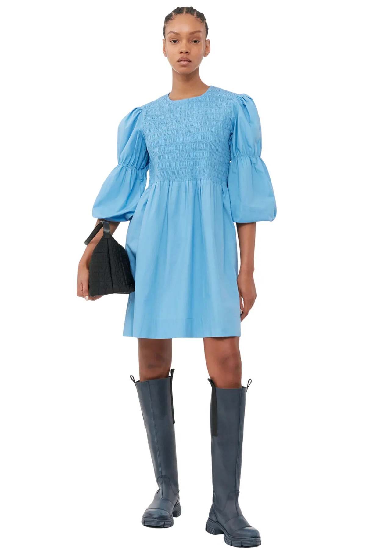 Ganni-Cotton-Poplin-Smock-Mini