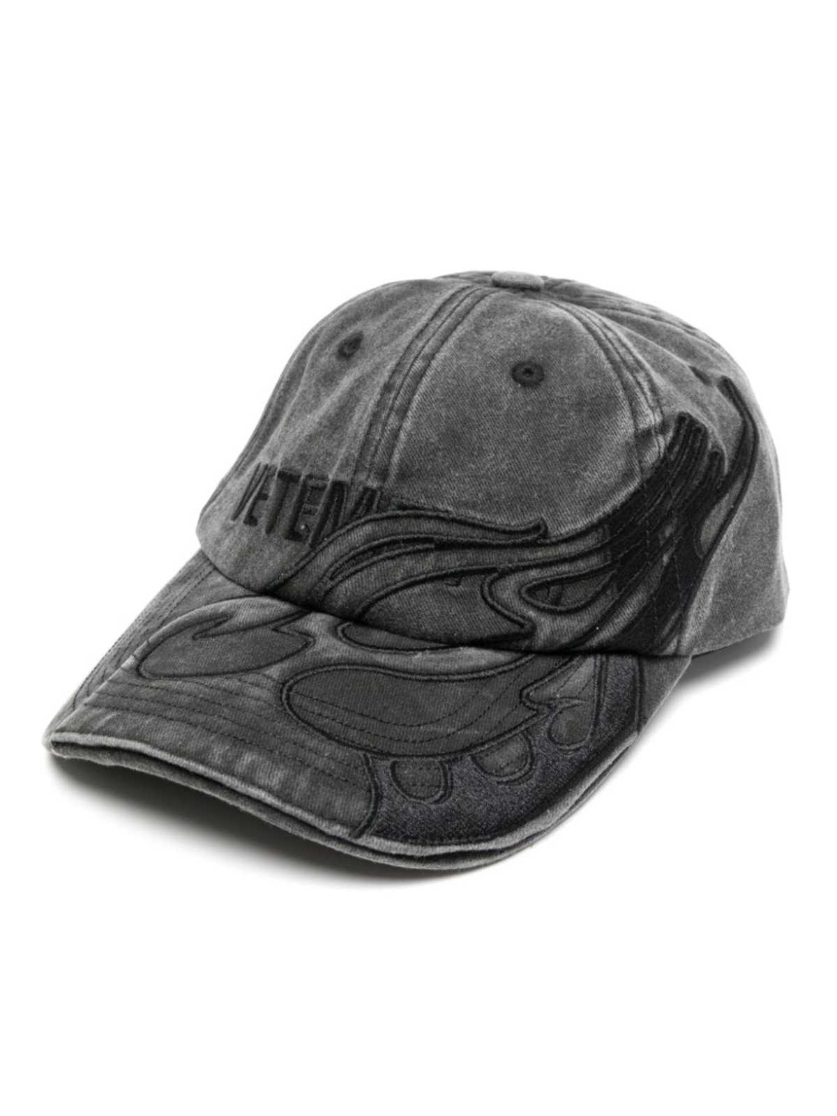 Unisex Vetements Flame Logo Cap - Washed Black | Garmentory