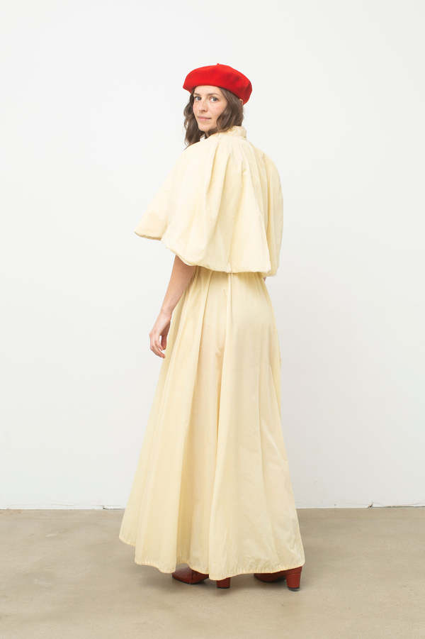 40s Velvet Dress & Shall - Winter White