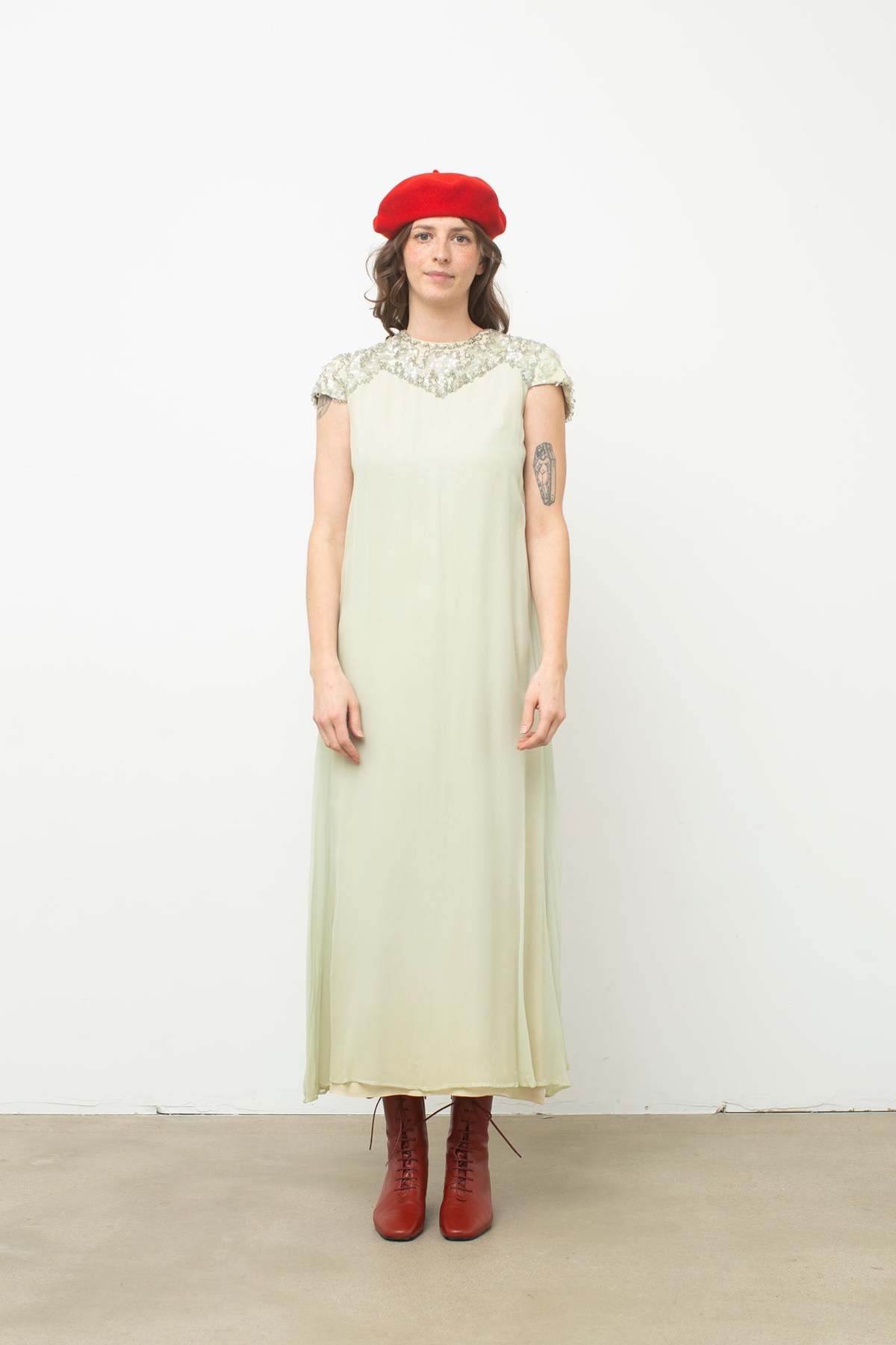 Preservation Vintage 60s Formal Beaded Dress - Mint Green | Garmentory
