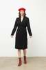 Vintage Long Sleeve Wrap Dress - Black - Thumbnail 2
