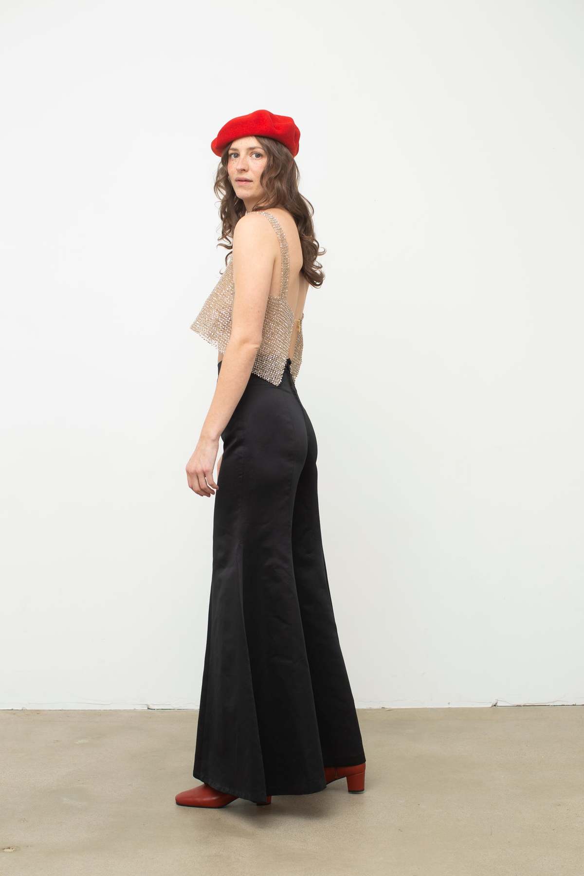 Vintage Satiny Bell Bottoms - Black - Image 3 of 5