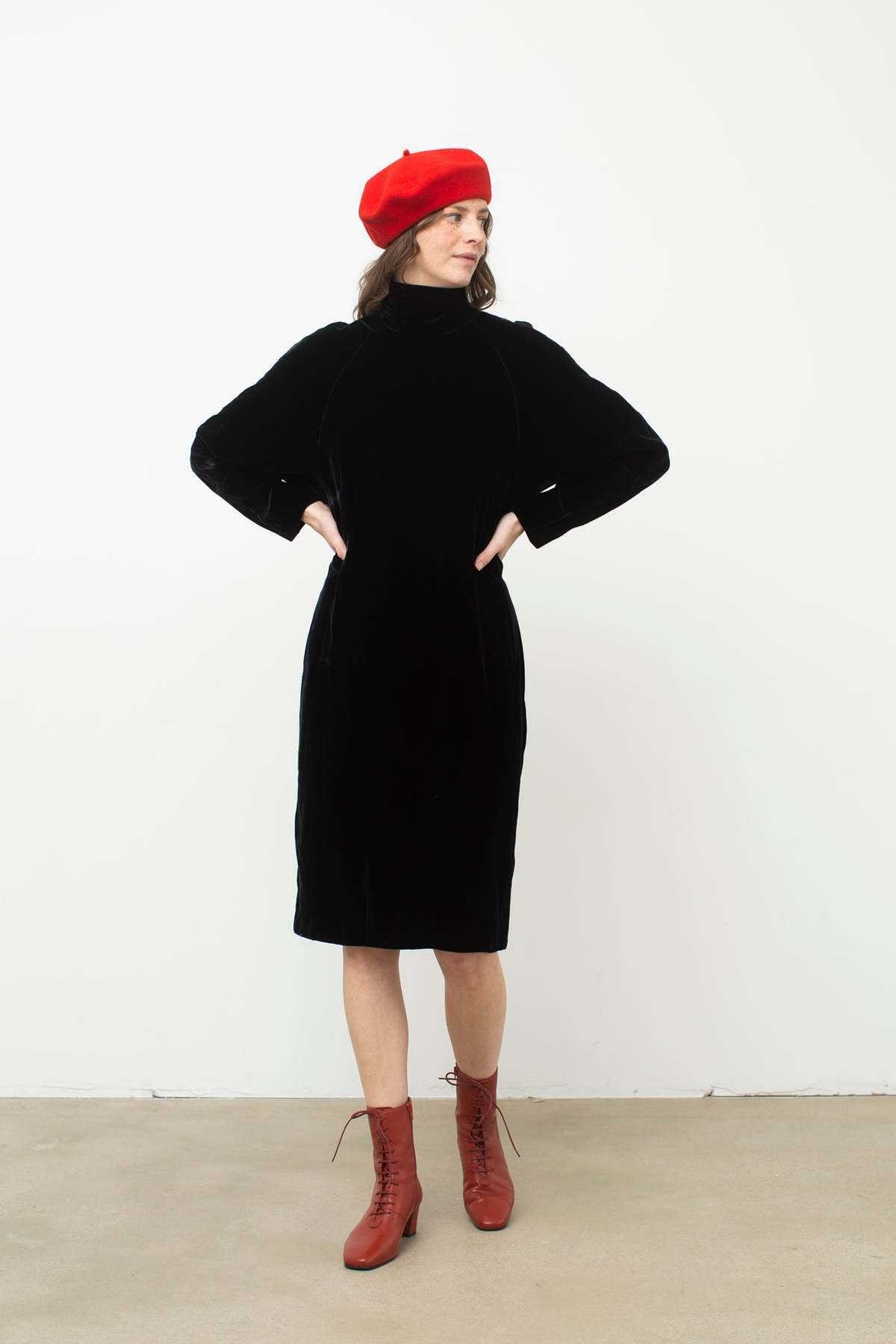Preservation Vintage Black Velvet Midi Dress | Garmentory