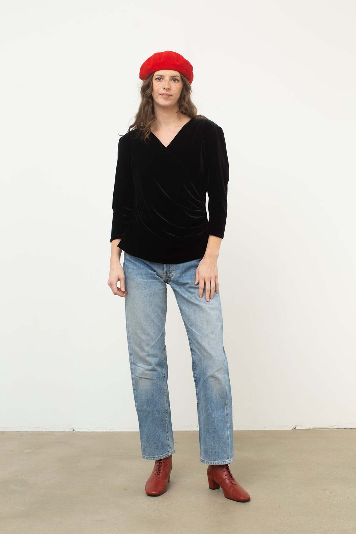 Vintage Velvet Top - Black - Image 2 of 5