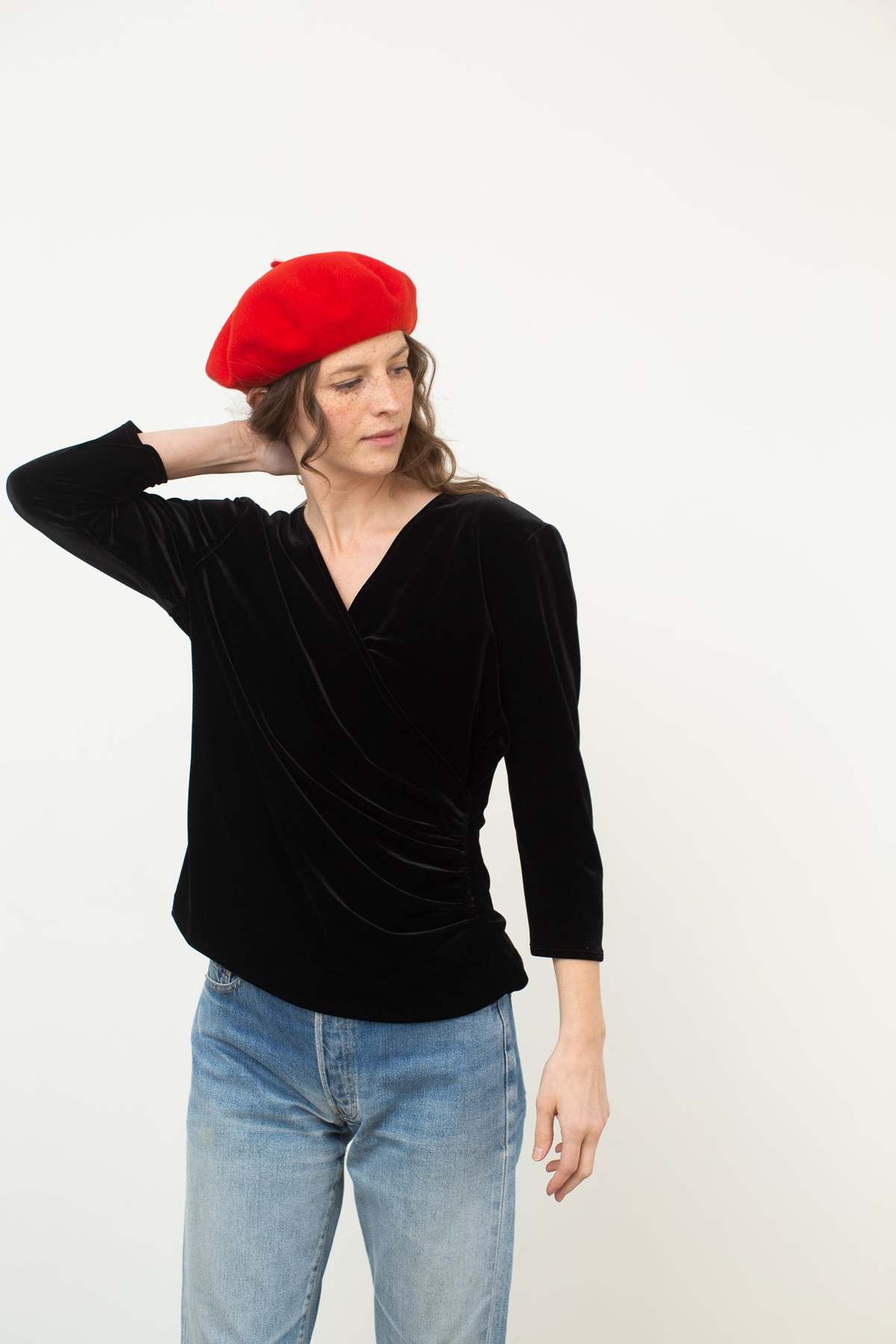 Vintage Velvet Top - Black - Image 3 of 5