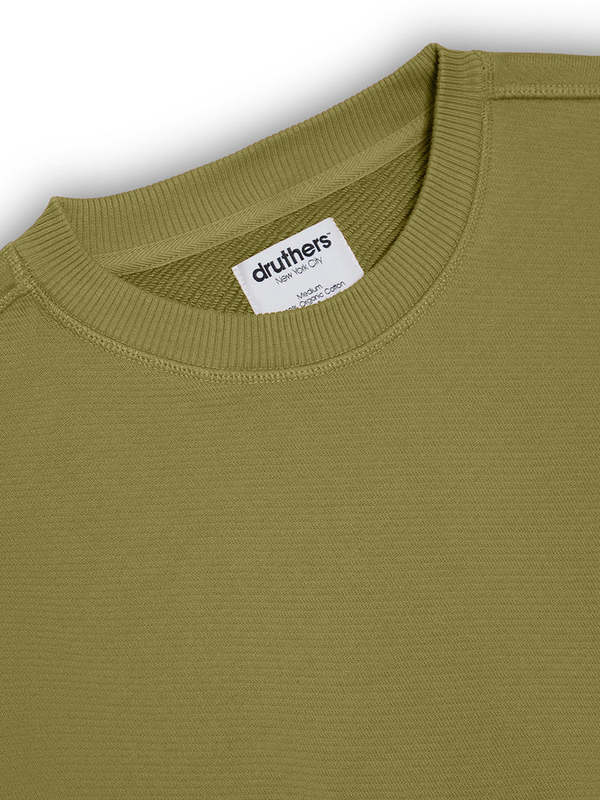Druthers Heavyweight French Terry Crewneck - Calliste Green