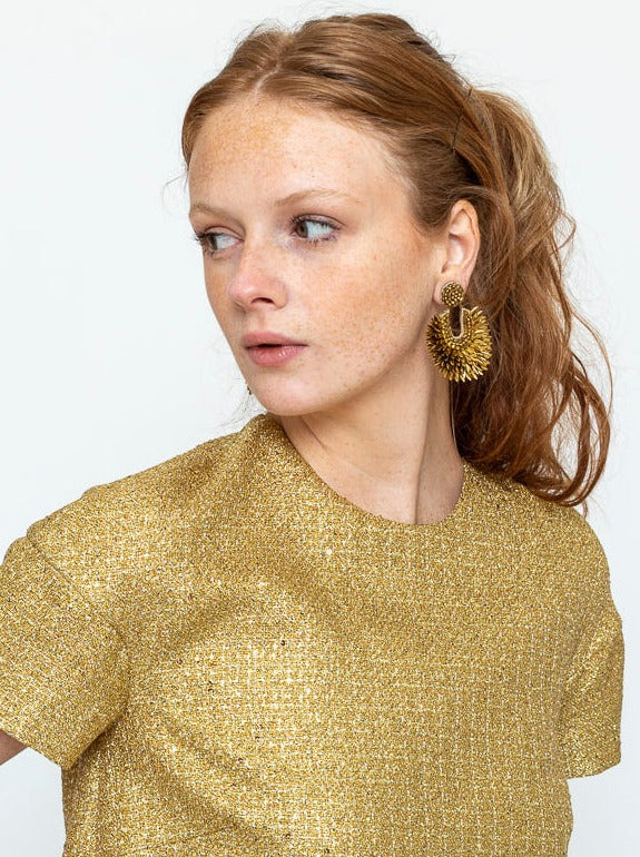 slim fit dress slacks Center of Attention Gold Sequin Dress  Ella Lisqu