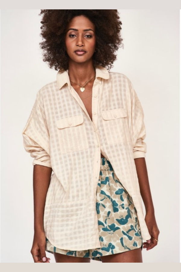 Mirth Boxweave Kyoto Blouse - Parchment