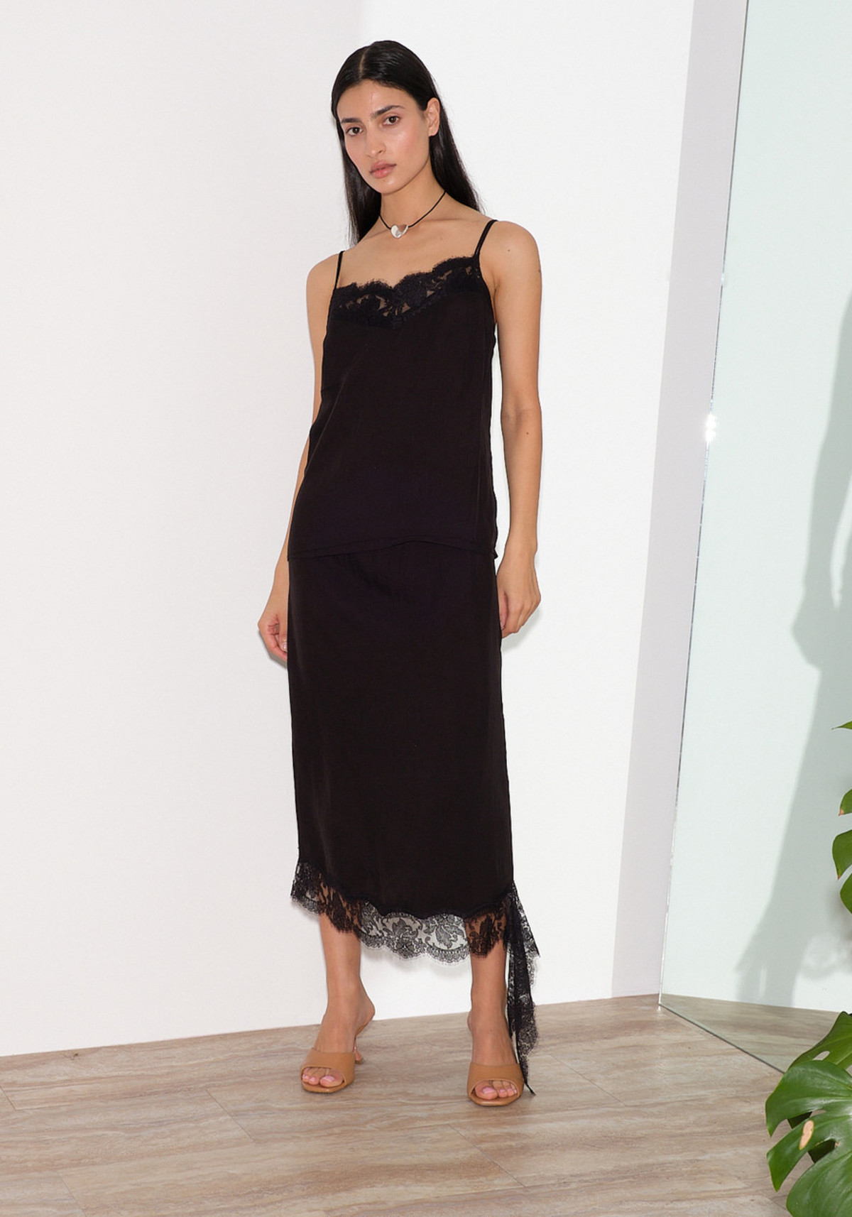 Tibi Lace Slip Cami - Black | Garmentory Tibi Lace Slip Cami - Black | Garmentory