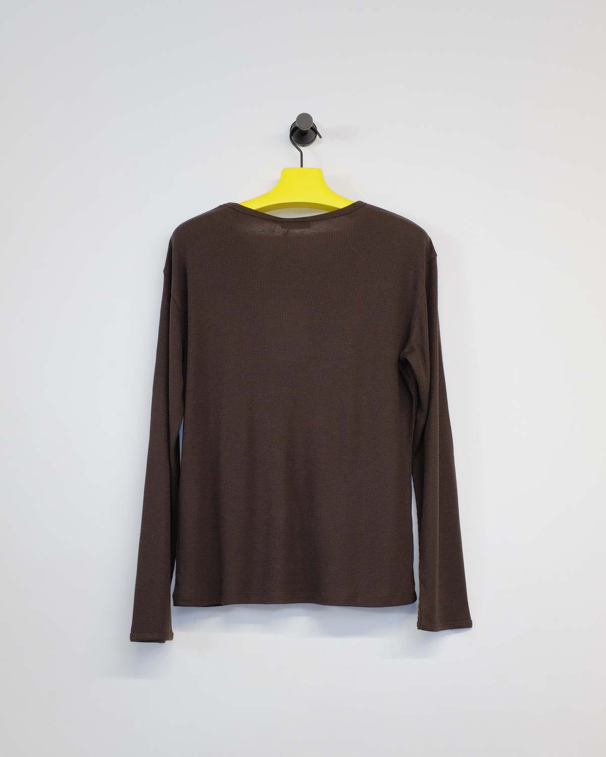 SECOND/LAYER Dias Cortez Long Sleeve Ribbed Tee - Brown | Garmentory