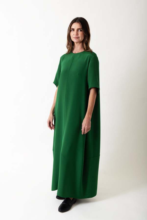 Tibi Silk T Shirt Dress - Grass | Garmentory