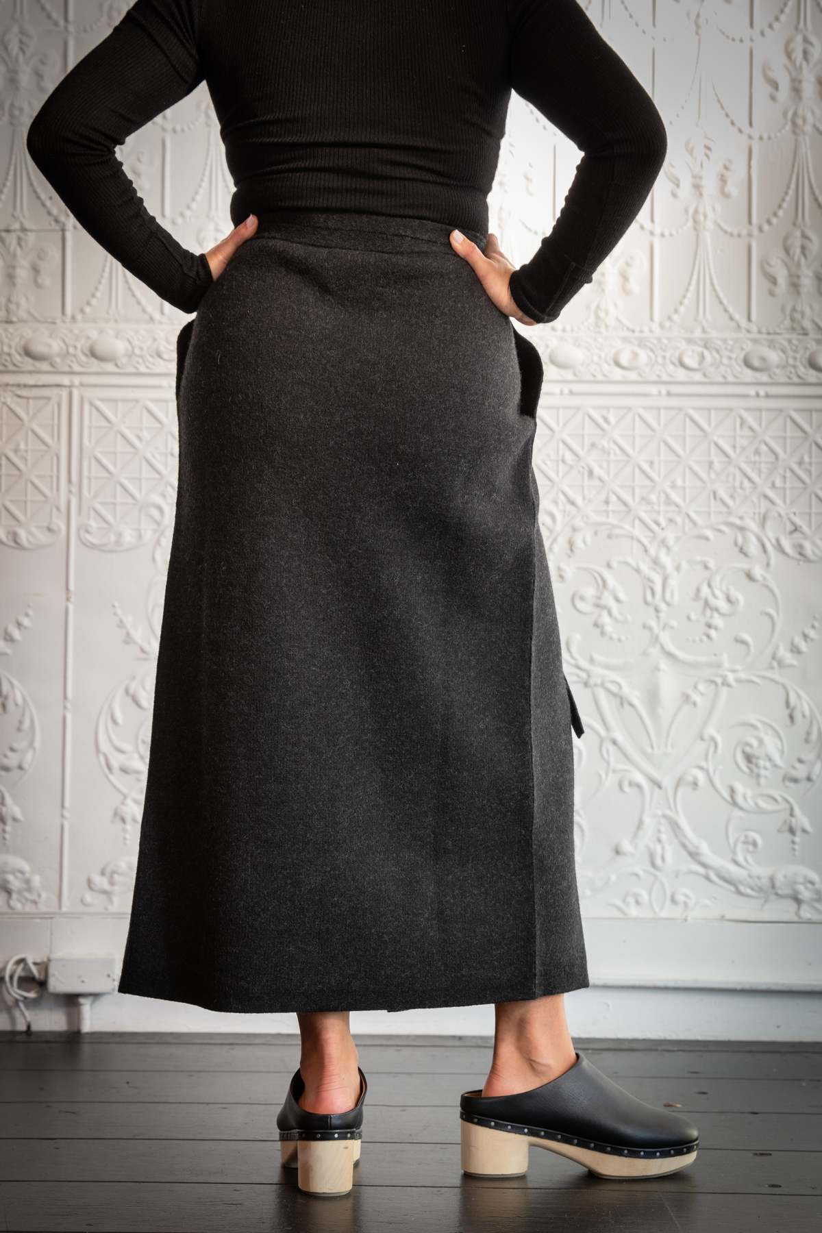 Laubeblan double knit spiral skirt