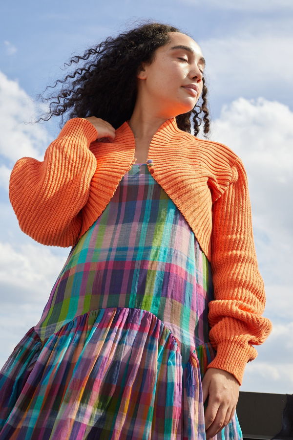 RUJUTA SHETH JORDON CARDIGAN - TANGERINE