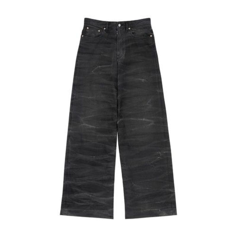 MM6 Maison Margiela Crease oversized jeans - Black | Garmentory