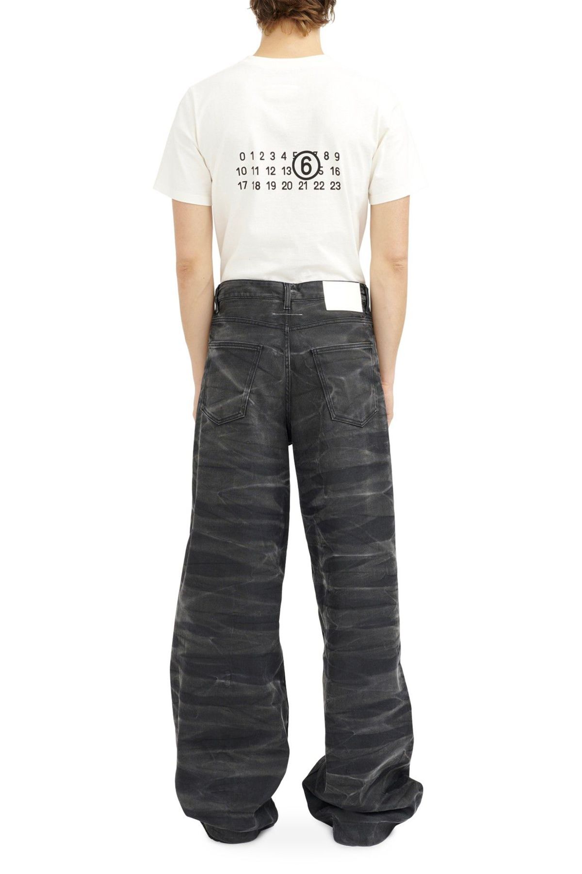 パンツ mm6 crease effect wide leg jeans 23aw mm6 crease effect wide leg jeans 23aw