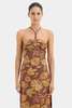 SIR. Josefina Corded Midi Dress - Brown/Mojave Floral - Thumbnail 3