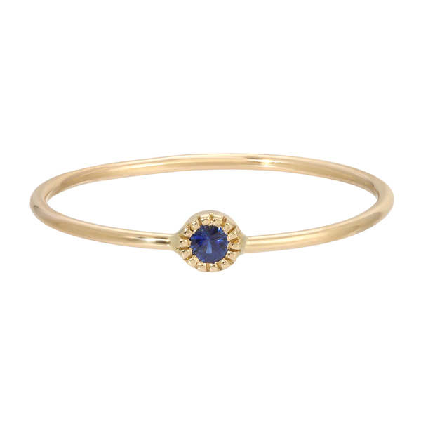 Jennie Kwon Designs Round Blue Sapphire Moon Drop Ring