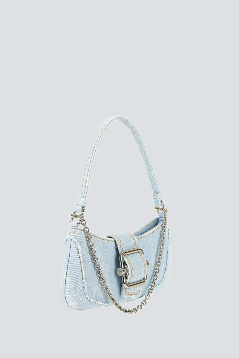 ショルダーバッグ・ポシェット Brocle Small Shoulder Bag - Osoi - Cotton - Ice Denim OSOI Ice Denim Small Brocle Bag - Silver | Garmentory