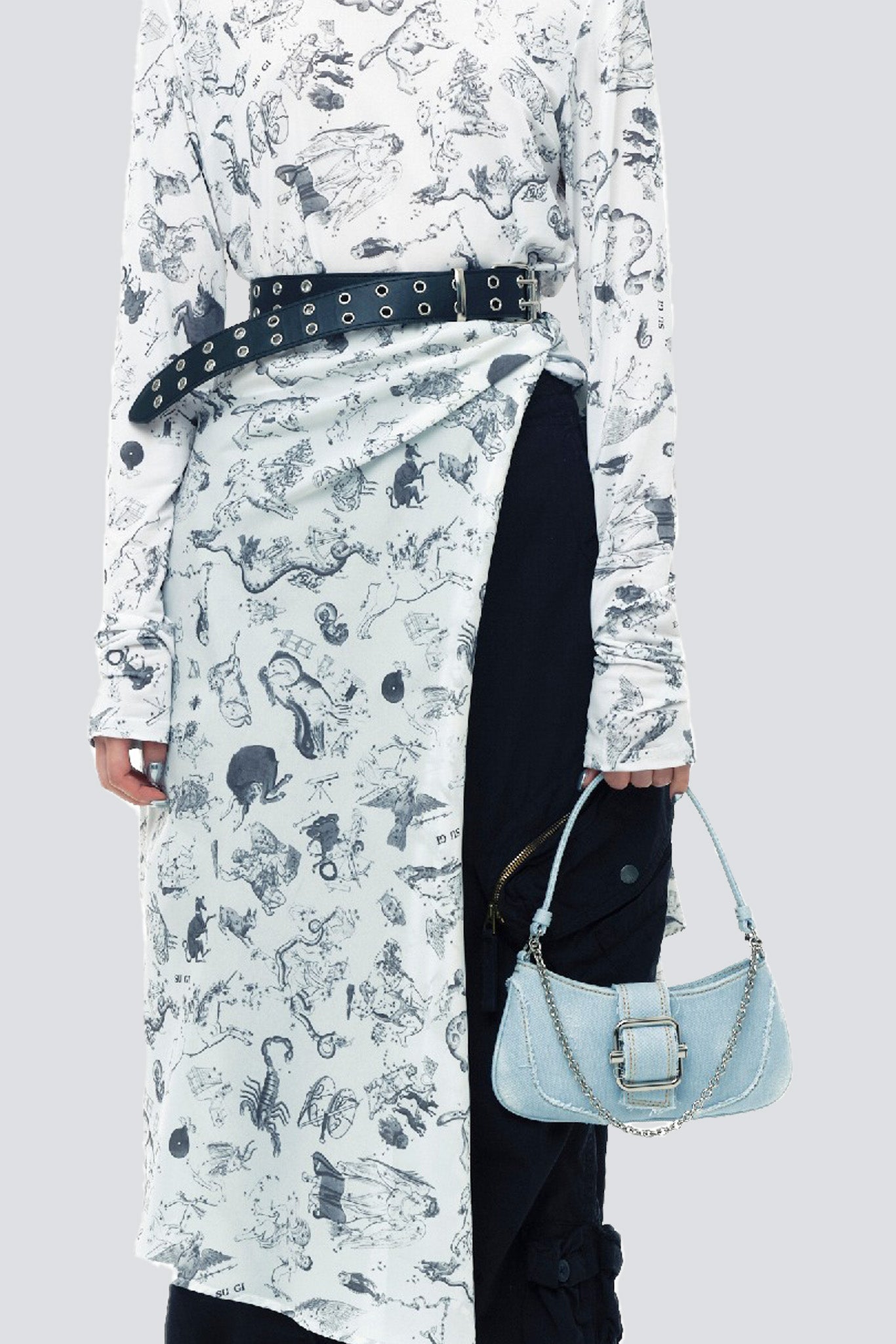 ショルダーバッグ・ポシェット Brocle Small Shoulder Bag - Osoi - Cotton - Ice Denim OSOI Ice Denim Small Brocle Bag - Silver | Garmentory
