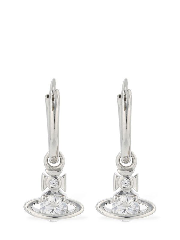 Vivienne Westwood Nina Spark Crystal Hoop Earrings - Silver