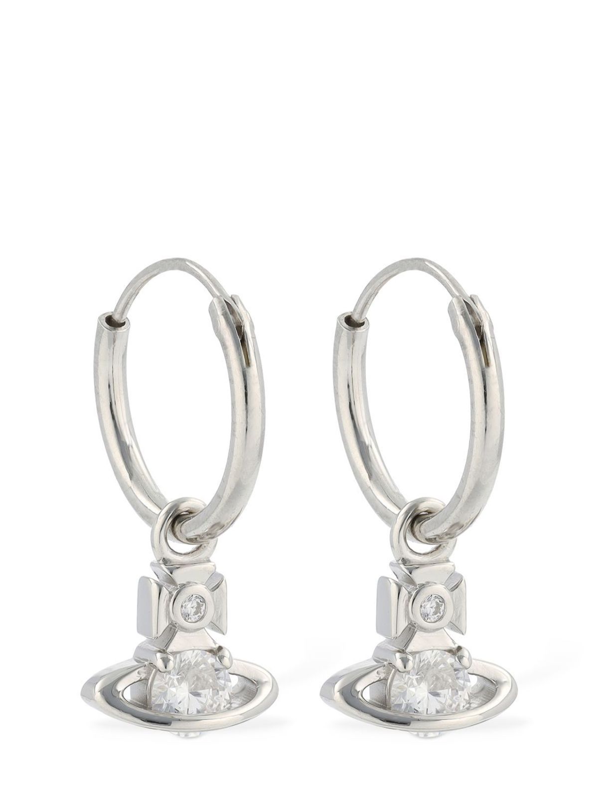 Vivienne Westwood Nina Spark Crystal Hoop Earrings - Silver