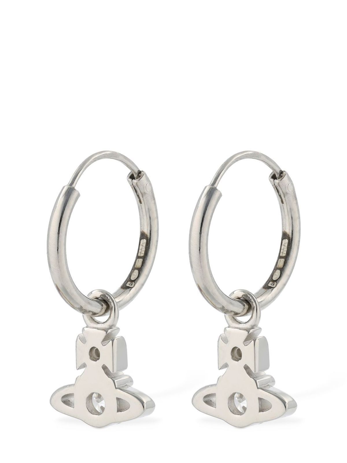 Vivienne Westwood Nina Spark Crystal Hoop Earrings - Silver