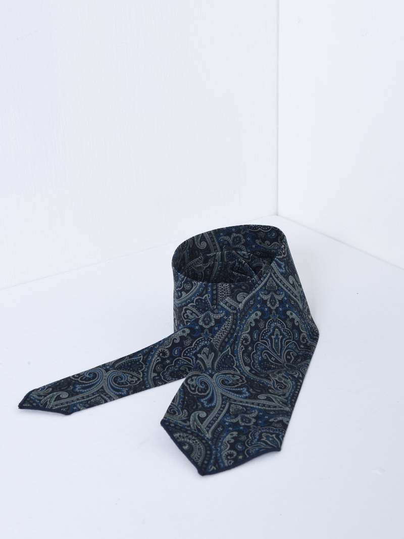 新春初売り Print Paisley Cotton Garments Engineered Neck Navy - Tie 小物
