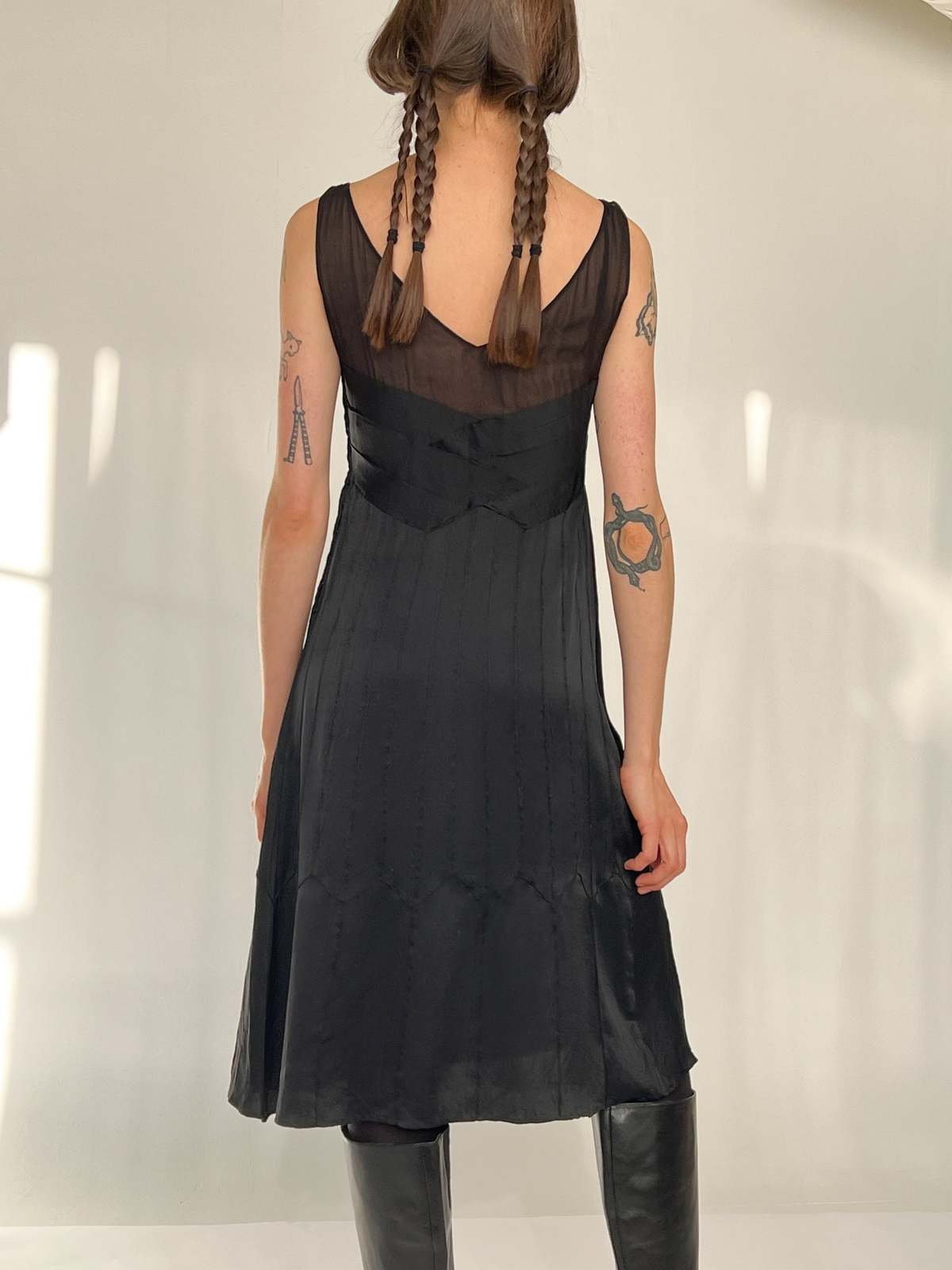 ワンピース A FERRETTI Woman Dress Black 04396625 555 Alberta-Ferretti-Pieced-Black-